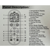 Télécommande universelle pour climatiseur LCD numérique avec minuterie automatique 5000 en 1 pour Toshiba SANYO NEC LG TCL Conditioning