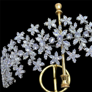 RE4148-tiara de princesa con zirconia cúbica para mujer, accesorios para el cabello para novia - Product Image 5