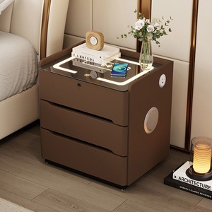 Mesita <span class=keywords><strong>de</strong></span> <span class=keywords><strong>Noche</strong></span> Flotante con Luz Inductiva, Moderna, con Cerradura, Inteligente, Diseño Simple, Recargable, con <span class=keywords><strong>Tres</strong></span> <span class=keywords><strong>Cajones</strong></span> - Product Image 3