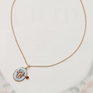 Nuevo Collar con Colgante <span class=keywords><strong>de</strong></span> Conejo Guardián del Tarot, Estilo Dibujos Animados, Pintado, con Conejo Admira-Lunas, Ángel Conejo y Corazón Rojo - Venta Directa <span class=keywords><strong>de</strong></span> Fábrica - Product Image 5