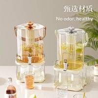 Bouteille d'eau froide en plastique grande capacité 5L, motif glacier, design moderne et luxueux, pour boissons, lait, thé floral, jus, avec robinet