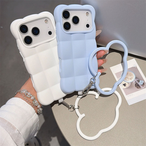 เคสโทรศัพท์มือถือแบบสายคล้องข้อมือลายคลื่น 3 มิติ สำหรับ iPhone 17 Air Pro Max, เคสโทรศัพท์ iPhone 18 สำหรับสาวๆ - Product Image 1