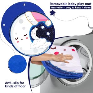 OEM Moon Theme For Baby Sleep Time Alfombra de actividades para bebés Alfombrillas de juegos lavables antideslizantes para bebés y niños pequeños - Product Image 5