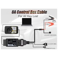 Adaptador Xhorse 8A para Programación de Llaves Perdidas, Conector Xhorse VVDI para Toyota 8A, Cable para Caja de Control, Compatible con VVDI2 Key Tool Max