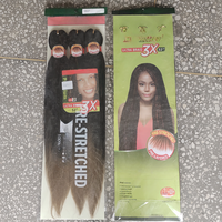Mira 3X 225g Cabello Sintético Preestirado para Trenzas Yaki, 3 Paquetes de 52 Pulgadas, Textura Afro Yaki Suave, Trenzas Dobles Cosidas a Máquina