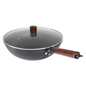 Wholesale High Quality <strong>Iron</strong> <strong>Cast</strong> Wok Cooking Cookware <strong>Cast</strong> <strong>Iron</strong> <strong>Traditional</strong> Chinese Wok Pan with Wooden Handle - Product Image 6