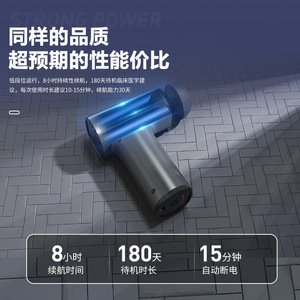 ปืนนวดขนาดเล็ก JIAHANG สีเทา มอเตอร์ไร้แปรงถ่าน ชาร์จผ่าน USB นวดได้ทั่วร่างกาย สำหรับใช้ในบ้าน - Product Image 5
