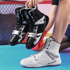 Chaussures de boxe et de lutte unisexes personnalisées à tige haute, doublure en mesh, douces, confortables, légères, absorbant les chocs, antidérapantes, été, hiver - Product Image 6