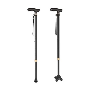 Adjustable Aluminum Quad Cane with Wrist Strap
