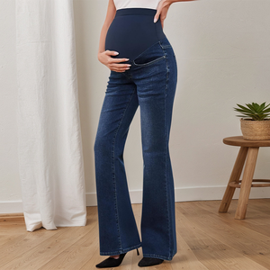 Leggings de maternité pour femmes, nouvelle arrivée, leggings de maternité taille haute, leggings de maternité respirants de haute qualité, jeans en denim bleu vintage - Product Image 4