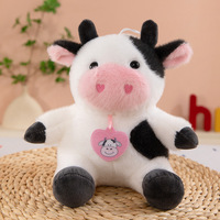 Peluche Vache Laitière Adorable en Position Assise, Réaliste, en Coton PP, Cadeau pour Enfants, Compagnon de Sommeil Doux ; Vente en Gros