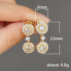 Eleganti orecchini pendenti rotondi da donna, accessori per l'orecchio semplici e alla moda per l'uso quotidiano - Product Image 5