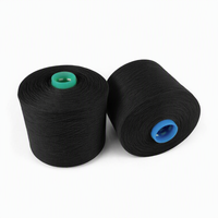 Fil teint 100 % polyester Hanchuan de haute qualité, filé à l'anneau, coloré, pour fil à coudre noir 402 OEKO, vente en gros directe usine