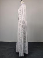 Robe longue décontractée pour femme, imprimée, boutonnée, grande taille, avec détails de liens tendance, S-2XL