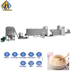 Pulverizador de polvo de harina de trigo para bebé, máquina de línea de producción de gachas de arroz en polvo, totalmente automática