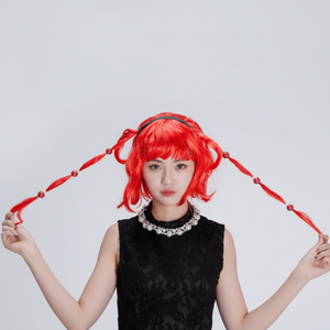 Abito rosso da bambina semplice vestibilità (WC3C5A2) - Product Image 1