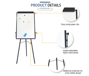 Trípode Flip Chart <span class=keywords><strong>Whiteborad</strong></span>, pizarra fija estable, equipo práctico de enseñanza y reunión, con clips de papel para pasar páginas - Product Image 2