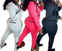 Ensemble de survêtement deux pièces pour femme : pantalon de jogging à cordon et sweat à capuche zippé – Collection Printemps 2026