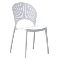 Chaises empilables d'extérieur modernes en plastique Duralife marron bleu rouge jaune sans accoudoirs PP
