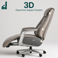 Chaise de bureau de direction moderne en cuir à dossier haut, fauteuil de luxe rembourré multifonction ergonomique pivotant