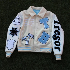 Clothing Manufacturer High Quality Custom <b>Patchwork</b> <b>Jacket</b> Striped Chenille Embroidered Baseball Varsity <b>Jackets</b> Custom - Product Image 6