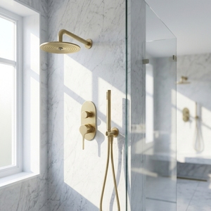 Vente chaude : Ensemble <span class=keywords><strong>de</strong></span> douche à main en or rose brossé, design moderne, haute qualité, prix abordable - Product Image 4