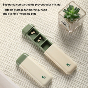 Organizador de pastillas de viaje de un día, Mini caja de almacenamiento de pastillas, diseño de apertura de tapa, 3 compartimentos, píldora de plástico pequeña portátil - Product Image 3