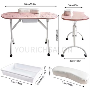 <span class=keywords><strong>Table</strong></span> de <span class=keywords><strong>manucure</strong></span> <span class=keywords><strong>pliante</strong></span>, rose, 1 pièce, avec sac, de massage des ongles, bon marché, équipement de salon professionnel, vente d'usine - Product Image 6