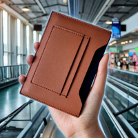 Portefeuille de voyage fait main YY, étui de passeport en cuir PU imperméable, organiseur, rangement de documents personnalisable, cuir