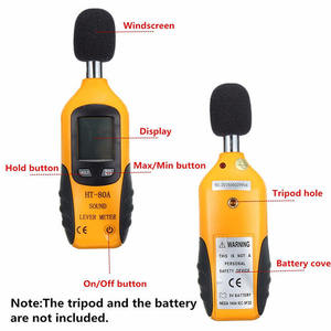 HTI HTI HT-80A Mini sonomètre sonomètre compteur de bruit décibel Instrument de mesure 170*<span class=keywords><strong>58</strong></span>*35mm 35-130db CN GUA blanc 107g 9V HTI - Product Image 2