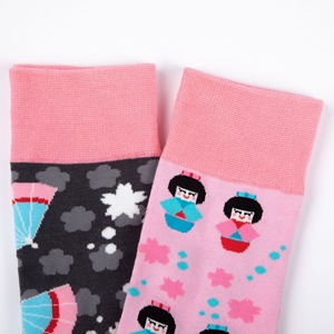 <b>Women</b> Autumn Cotton <b>Socks</b> Korean Style Fashion Trendy Custom Printed Logo Pink Simple Mid High <b>Socks</b> - Product Image 4