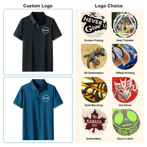 Camisas de Golf Bordadas con Logotipo Personalizado para Hombre, Camisas Polo Lisas Estampadas al por Mayor en Color Morado y Naranja para Mujer, 100% Algodón para Hombre - Product Image 4