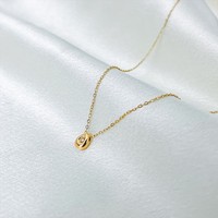 Collier ras du cou unisexe classique en acier inoxydable plaqué or 14K PVD avec breloques géométriques en zircon, chaîne à maillons goutte d'eau et perles ovales