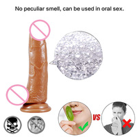 Dildo Transparente Realista de 8.6 Pulgadas con Glande Pequeño, Grueso y Ventosa, Pene Flexible de Gelatina, Juguetes Sexuales