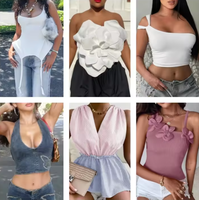 Pakaian Wanita Berkualitas Tinggi, Kaos Lengan Pendek Kasual, Celana Pendek, Rok Pendek, Dress, Mix and Match, Dikirim Acak