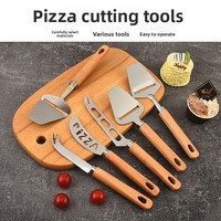 Coupe-fromage en acier inoxydable 430, lame robuste, pelle à pizza manuelle de qualité supérieure, spatule avec manche en bois de hêtre