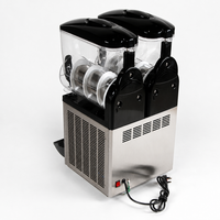 Machine à slush commerciale en acier inoxydable pour boissons glacées, capacité 15L*2, multifonction, écologique, alimentée par prise électrique