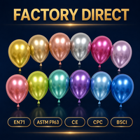 Ballons en latex de haute qualité Feile pour la décoration de fête, ballons en métal chromé épais, vente en gros, 12 pouces