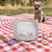 Contenants alimentaires transparents en PET avec couvercles à clipser, boîtes de conservation jetables pour salades et charcuteries