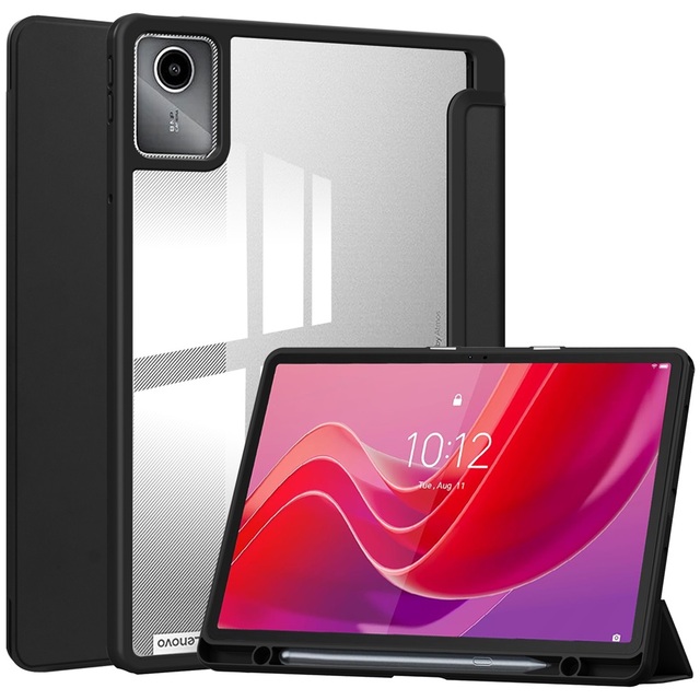 Custom design PU Leather Tablet Case for Lenovo Tab M11 2024 case with Pen Slot funda Transparent clear flip Cover TB330fu 331FC