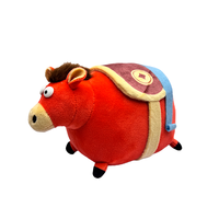 Peluche Mascotte Personnalisée, Jouet en Peluche, Âne Rouge, Design Cheval Mignon, Remplissage Coton PP, Peluche Super Douce, Cadeau pour Enfants