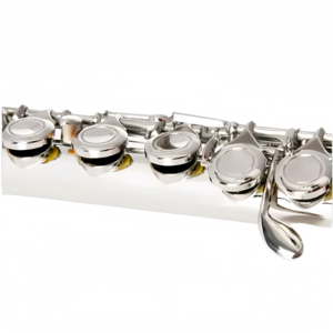 Flûte professionnelle à 17 trous, clé E, nickelée, tonalité Do, à trous fermés, corps en cupronickel avec queue en B courbée, pour débutants et performances - Product Image 2