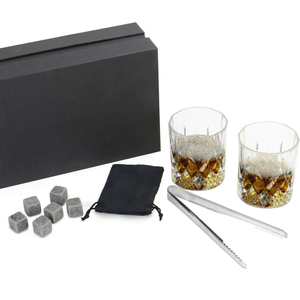 High Quality Ice Cube Whiskey Glass Gift Box Rigid Cardboard Packaging <b>Wine</b> Bottle Rock Whiskey Decanter Set Gift Box - Product Image 4