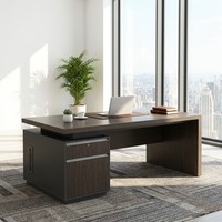 Bureau de direction de luxe en panneaux de particules de qualité E1 avec bande PVC 2 mm – Mobilier de bureau moderne pour cadre
