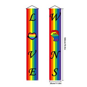 Decorazioni per il Mese della Festa dell'Orgoglio: Striscione Arcobaleno, Insegna per Porta d'Ingresso LGBT, Ornamenti per Feste - Product Image 2