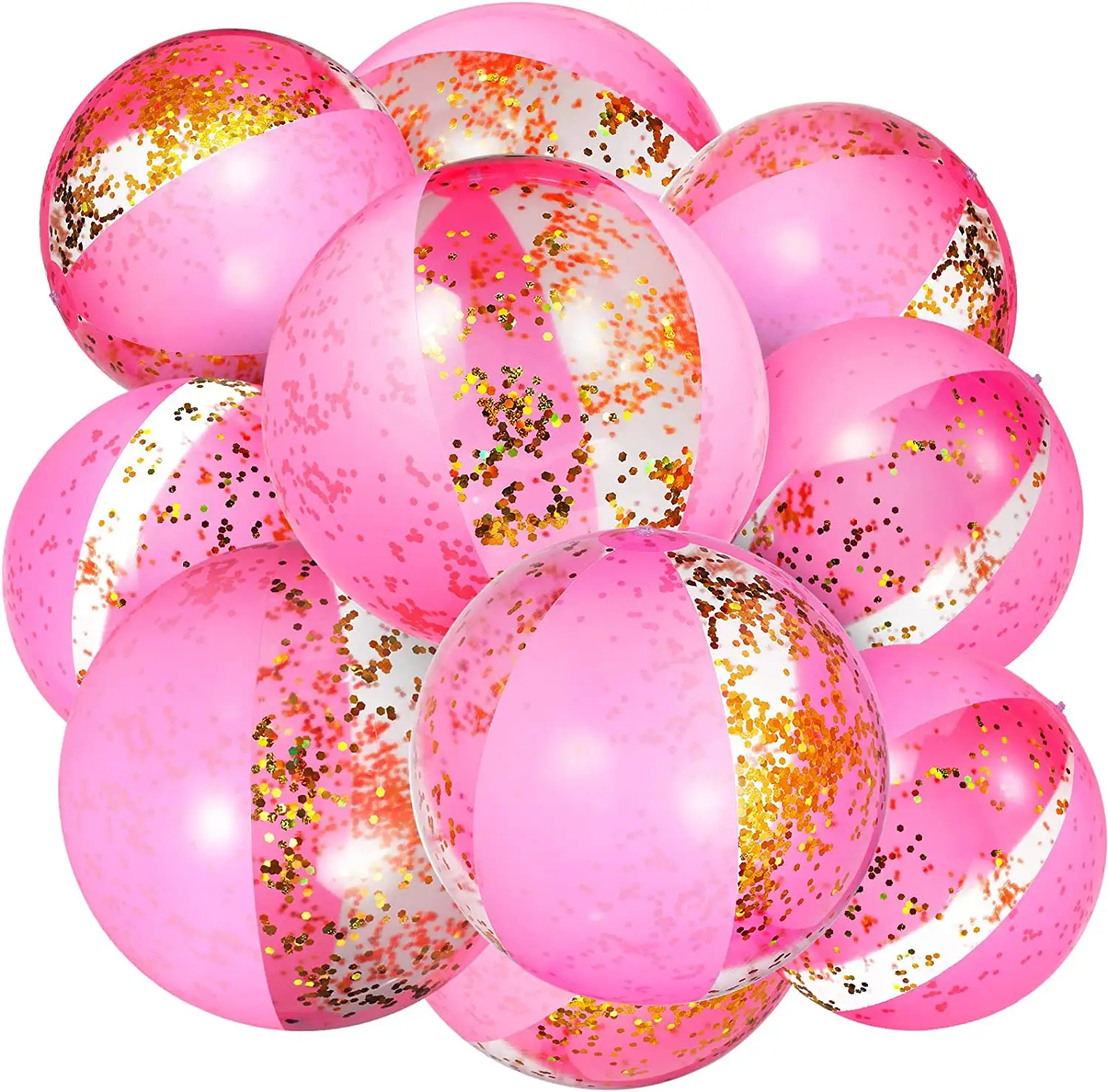 ग्लिटर समुद्र तट गेंदों थोक 16 इंच समुद्र तट गेंद स्विमिंग पूल पार्टी समुद्र तट गेंदों गुलाबी खिलौने