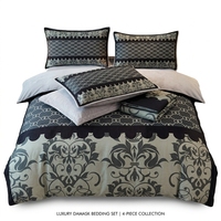 Ensemble de literie de luxe avec monogramme contrasté, housse de couette géométrique marron, 4 pièces, décoration de chambre, taille Queen