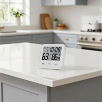 Thermomètre hygromètre numérique compact pour intérieur avec support magnétique en plastique, fonction d'alarme pour la maison et le bureau