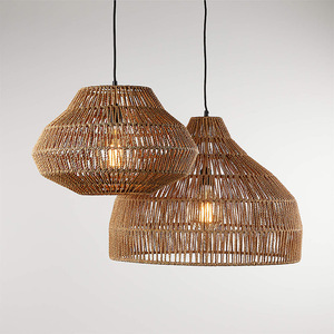 Rattan Pendant <b>Light</b> Round E27 LED Single Head For <b>Dining</b> Room Hotel Guesthouse Lighting Fixture - Product Image 2
