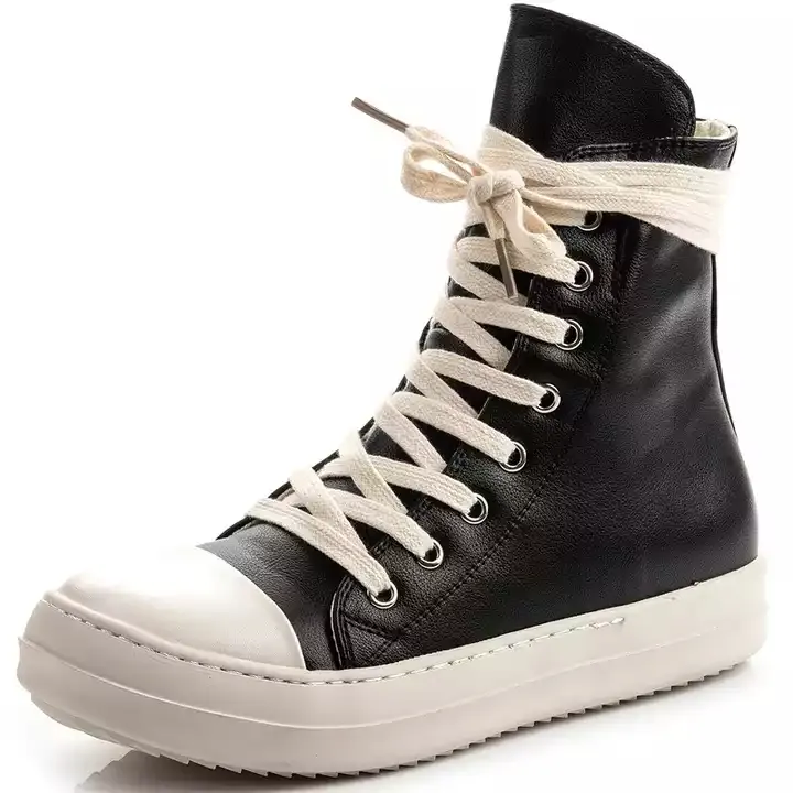 Dropshipping Custom Logo 2022 Luxury Designer Leather Shoes Sneakers Ladies Ankle Boot Black Chunky Women's Fashion Sneakers